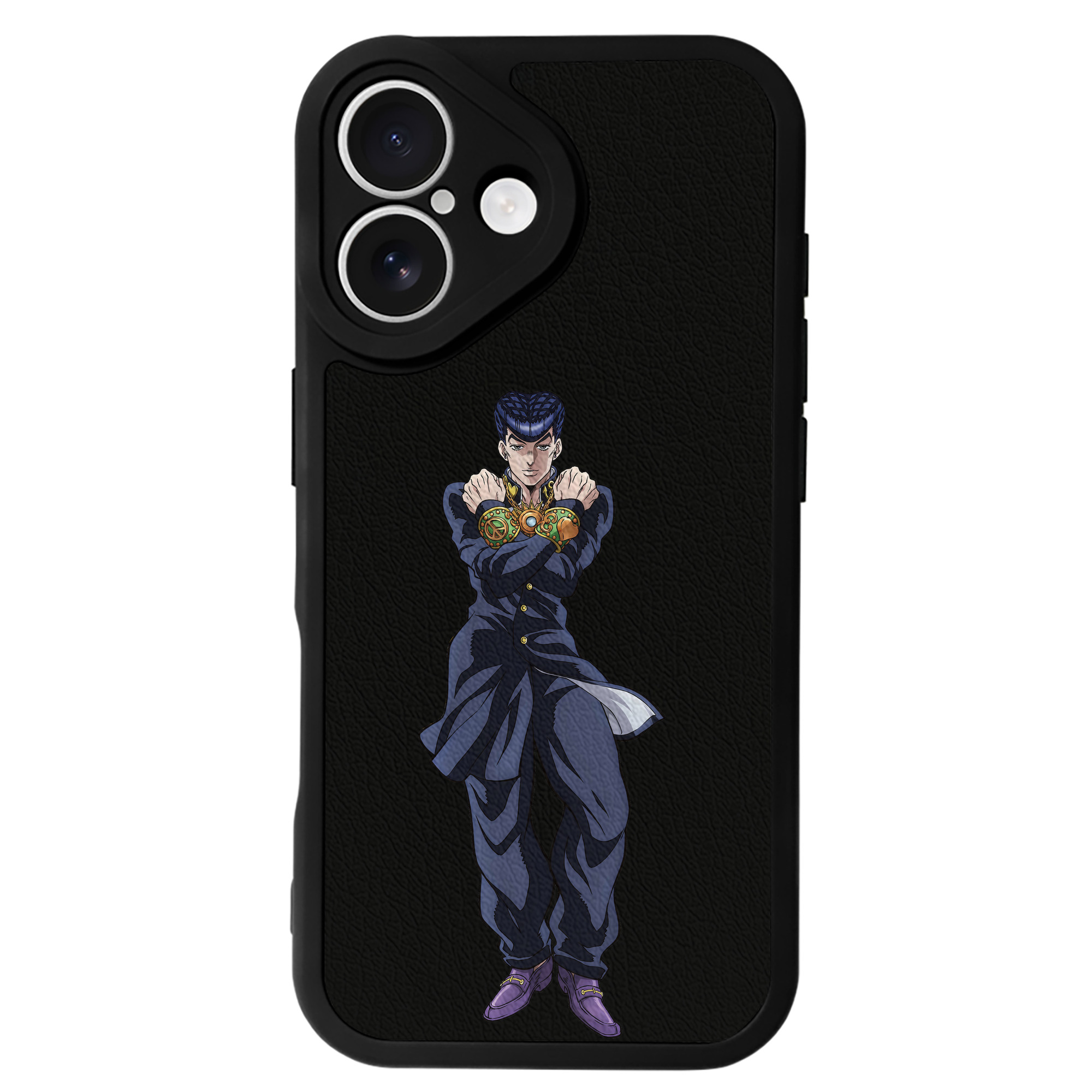 （画像用） ジョジョの奇妙な冒険 ひがしかた じょうすけ JoJo's Bizarre Adventure Higashikata Josuke 【iPhone 16シリーズ対応】シリコンスマホケース（レザー調） 材質：シリコン